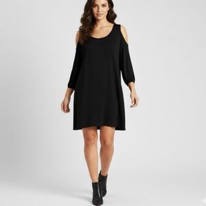 Lascana for Venus Black Cold Shoulder NWOT Dress Tunic Sz XL FREE GIFT